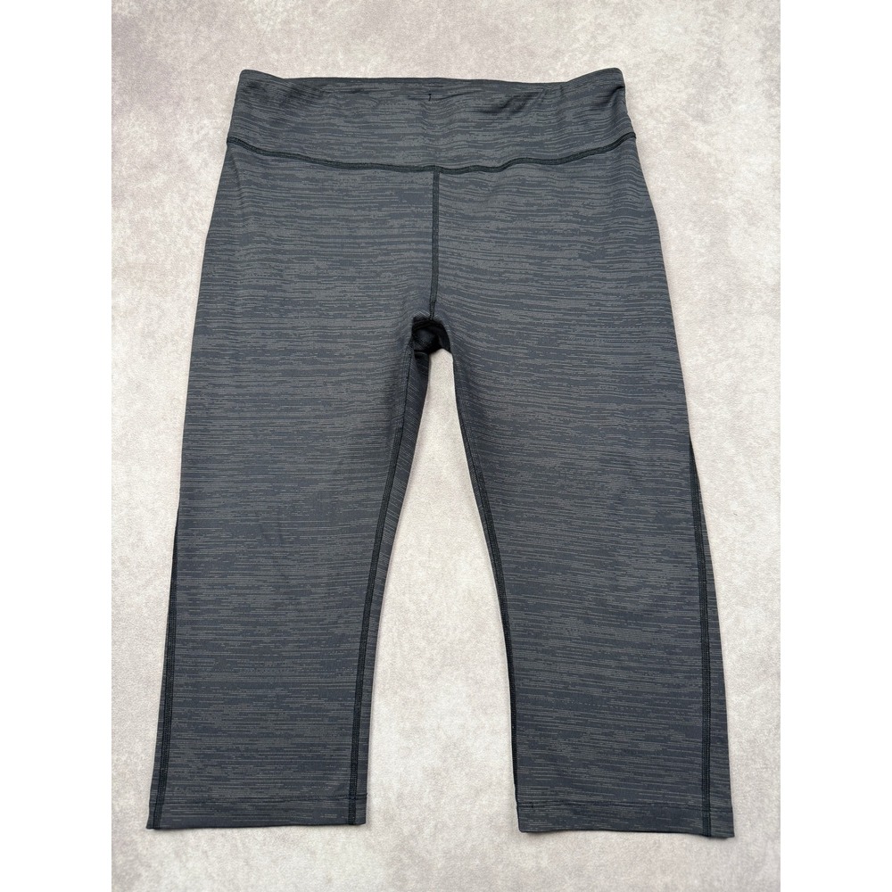 Outdoor Voices Women XL Cropped Leggings Athletic Heathered Black Gym Activewear
